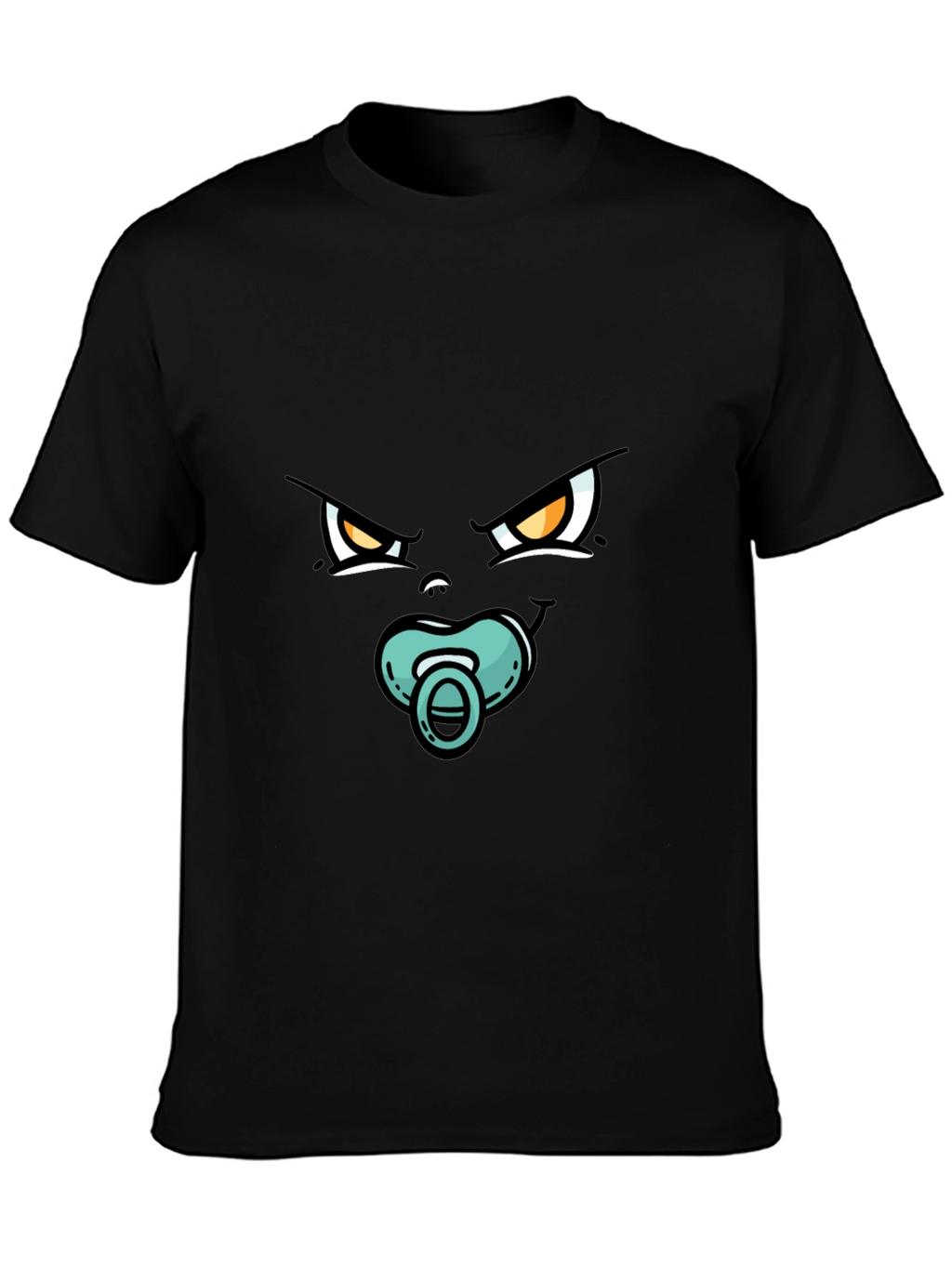 Funny Angry Baby Face Black T-Shirt