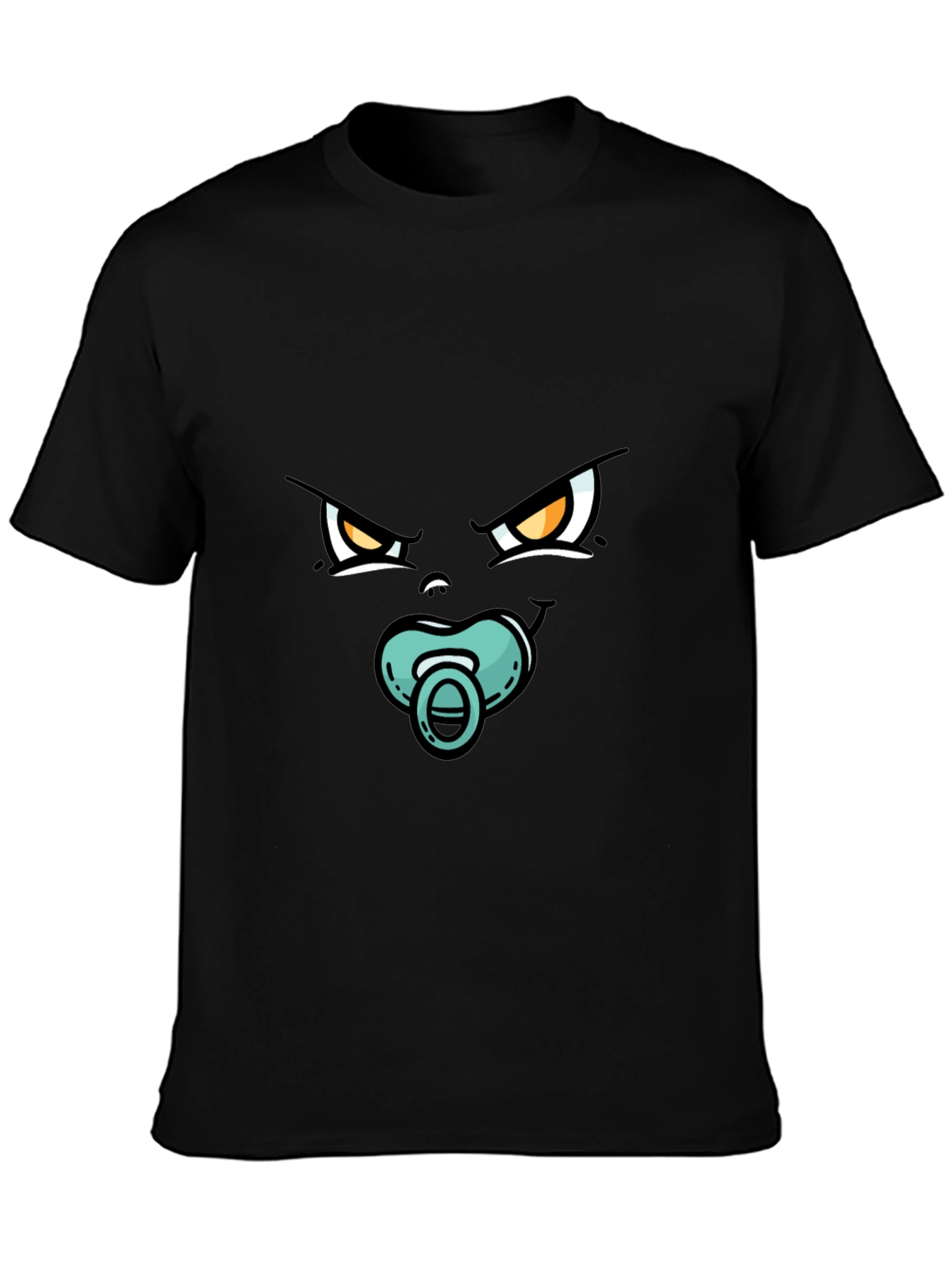 Funny Angry Baby Face Black T-Shirt