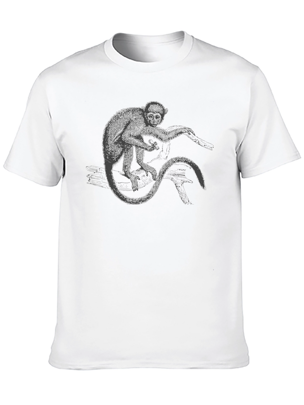 Monkey Graphic Print Black T-Shirt