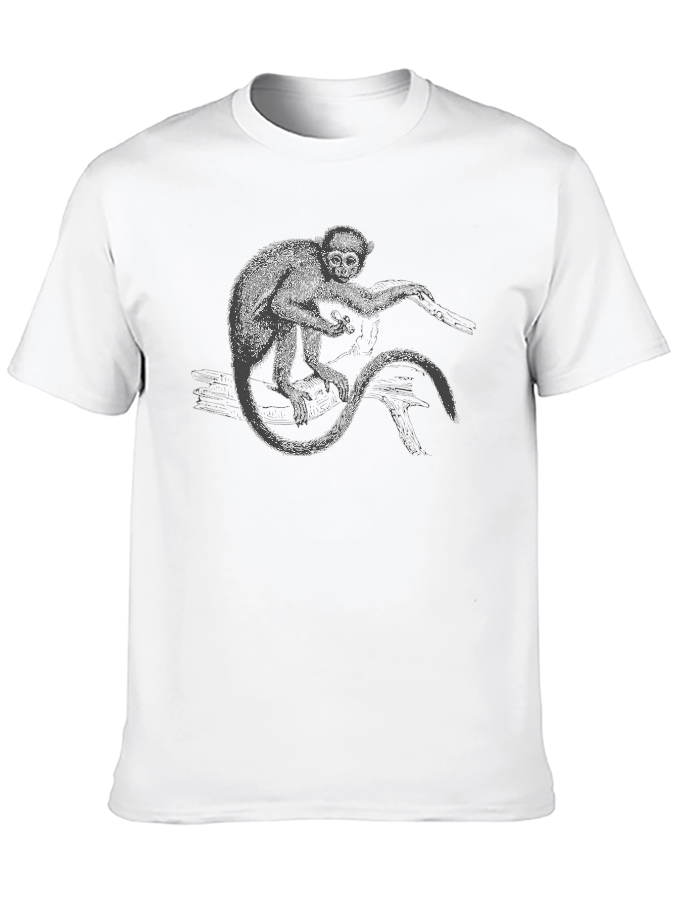 Monkey Graphic Print Black T-Shirt