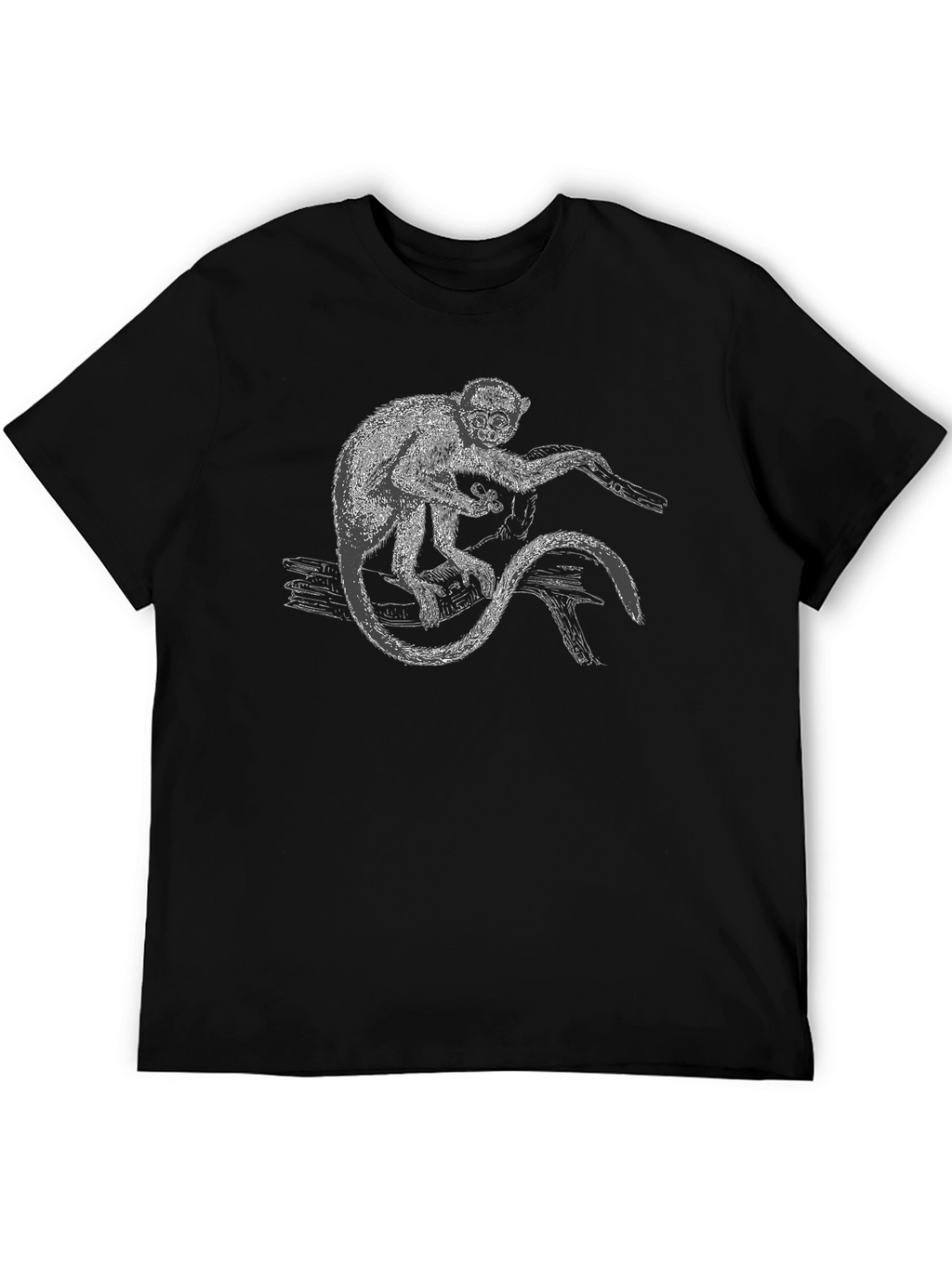 Monkey Graphic Print Black T-Shirt