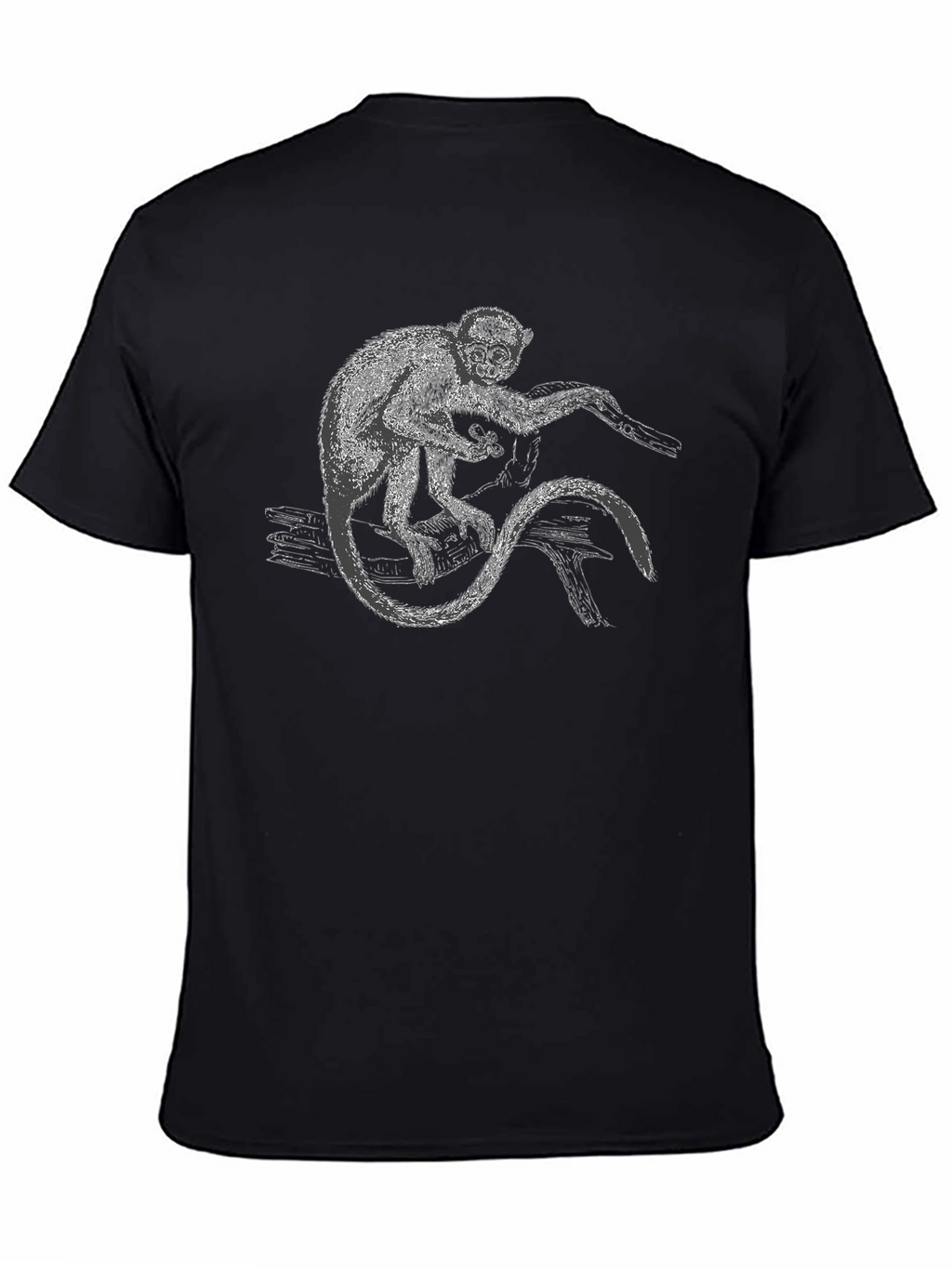 Monkey Graphic Print Black T-Shirt