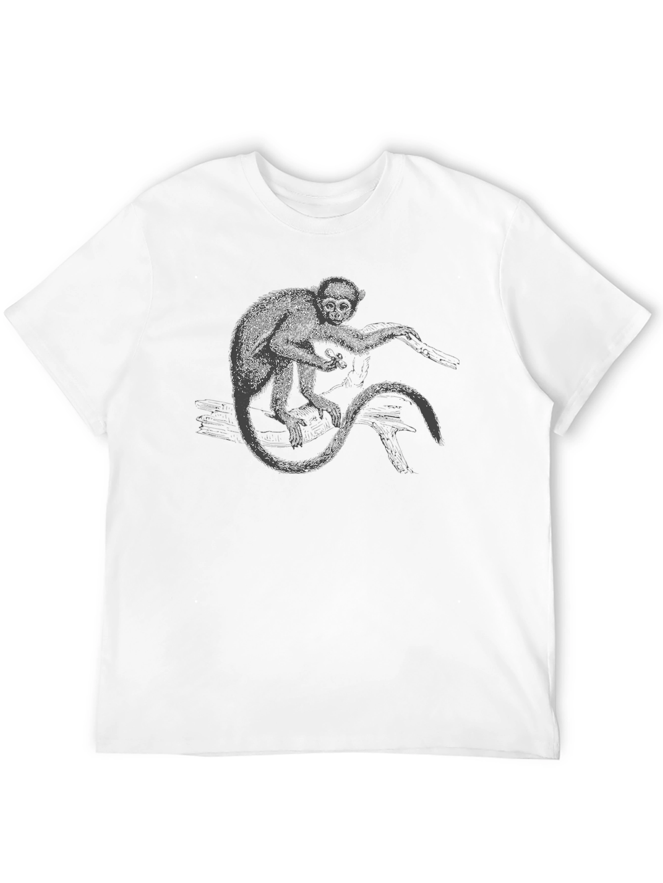 Monkey Graphic Print Black T-Shirt