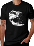 Stylish Black Tee with Animal Snout Graphic