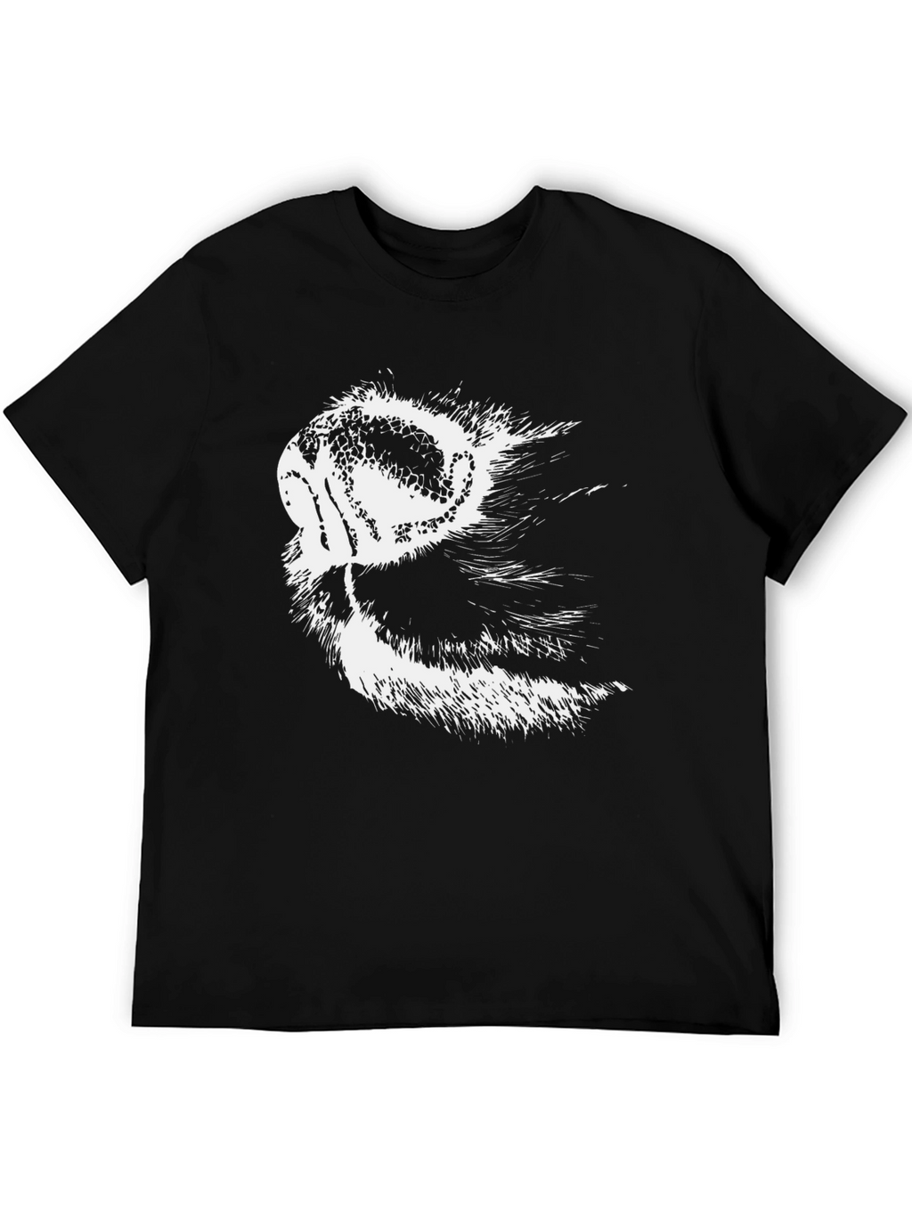 Stylish Black Tee with Animal Snout Graphic