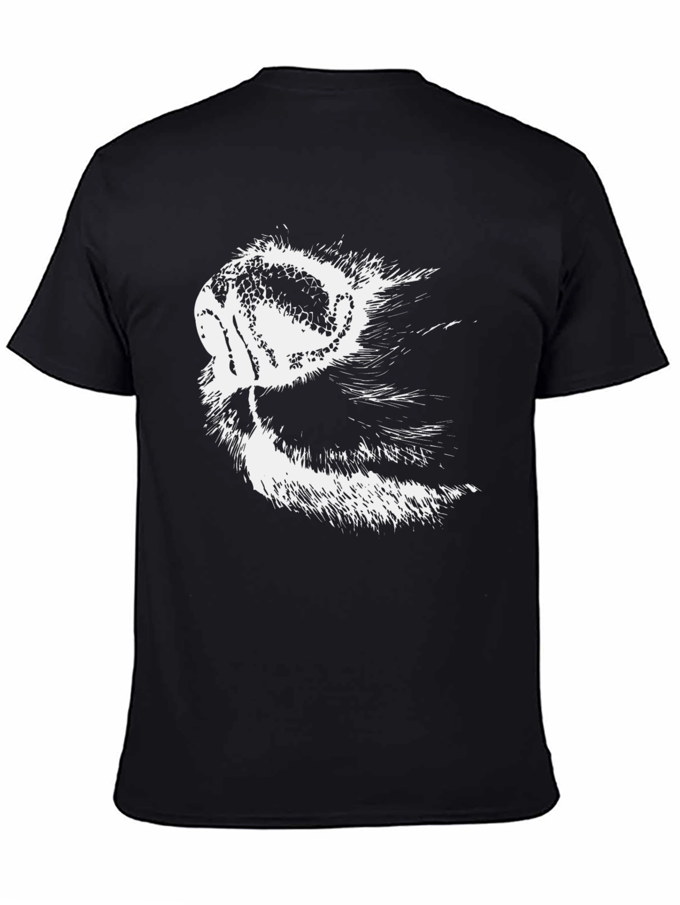 Stylish Black Tee with Animal Snout Graphic