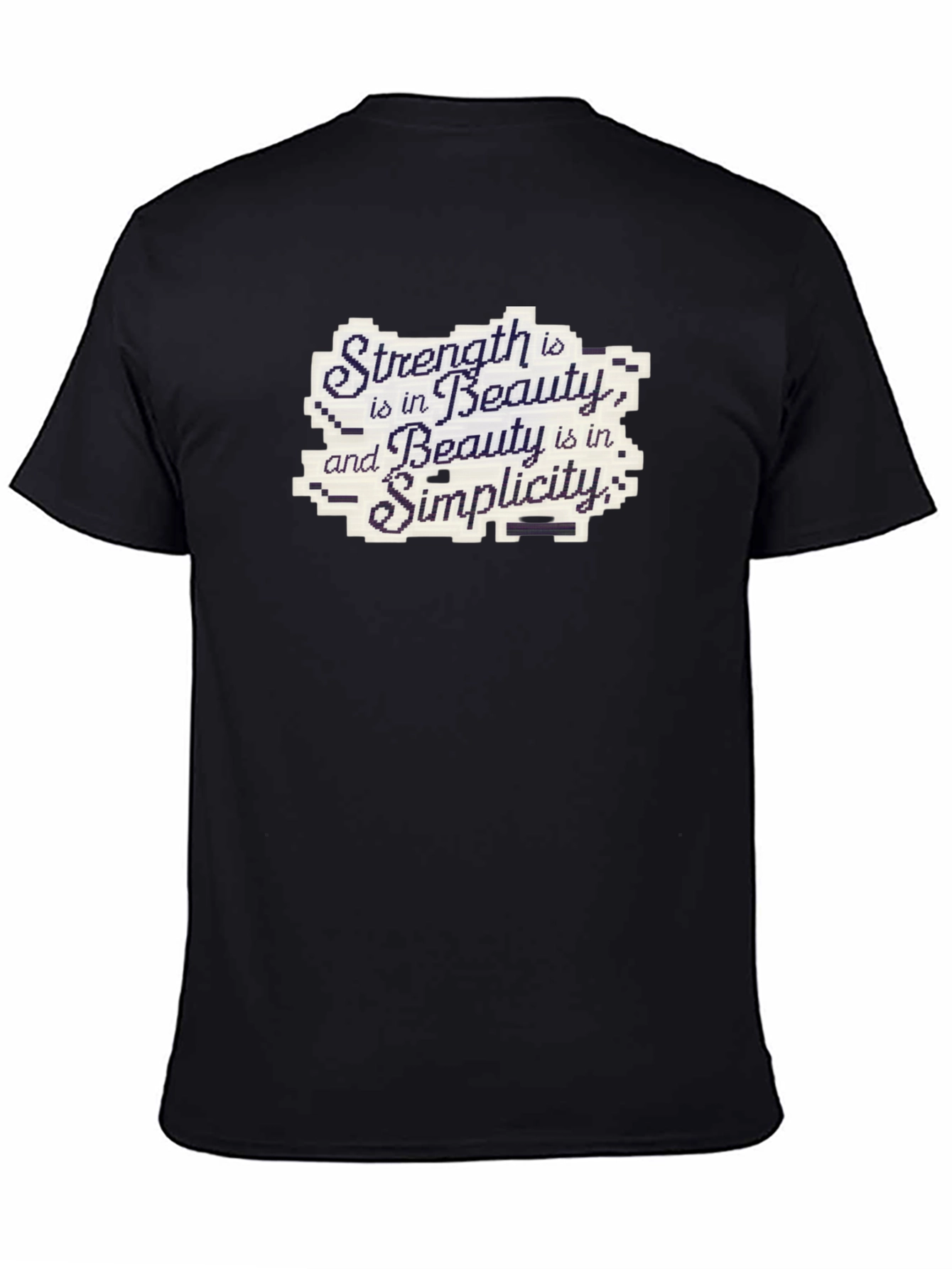Strength Beauty Simplicity Black Cotton Tee