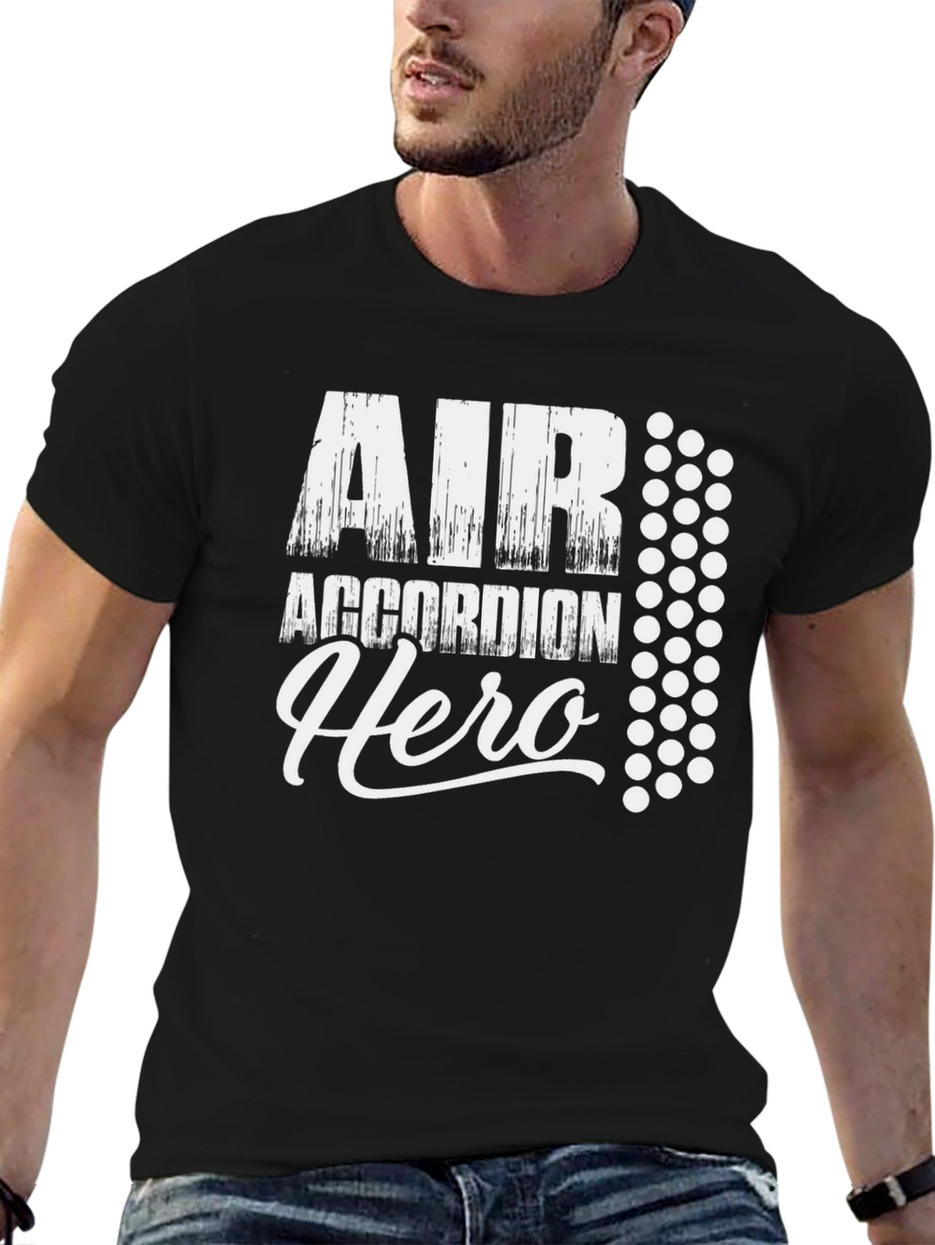 Air Accordion Hero Black T-Shirt