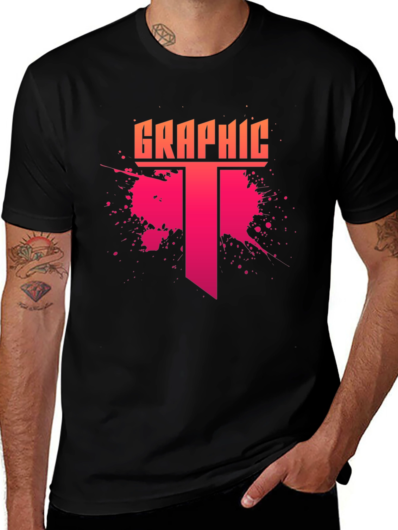 Graphic Tee - Mens Stylish Black T-Shirt