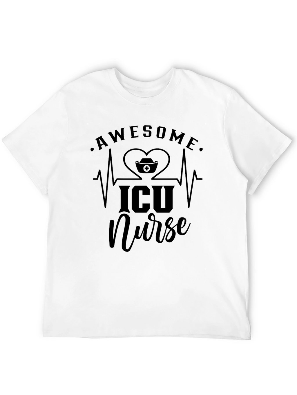 Awesome ICU Nurse Black T-Shirt