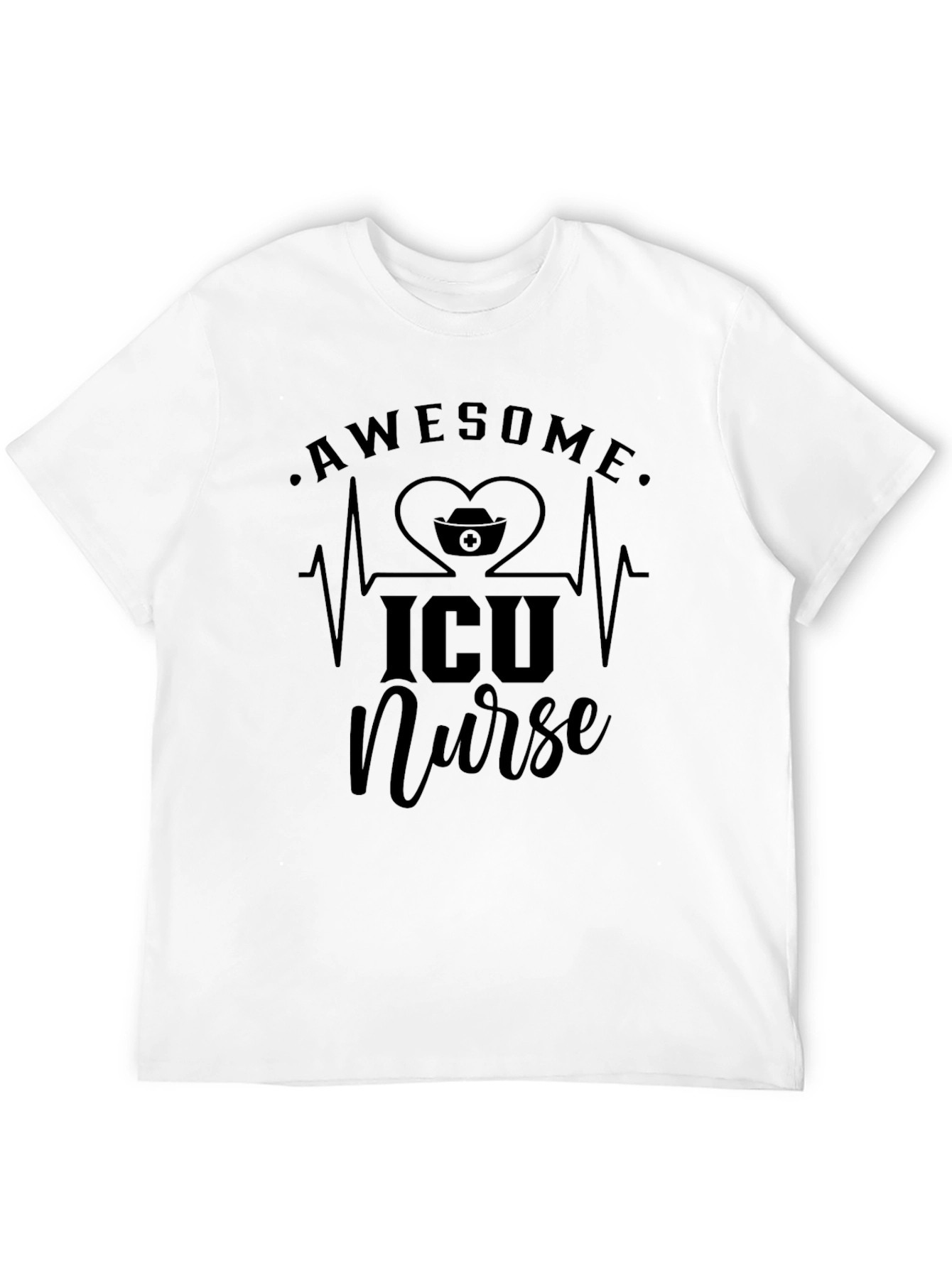 Awesome ICU Nurse Black T-Shirt
