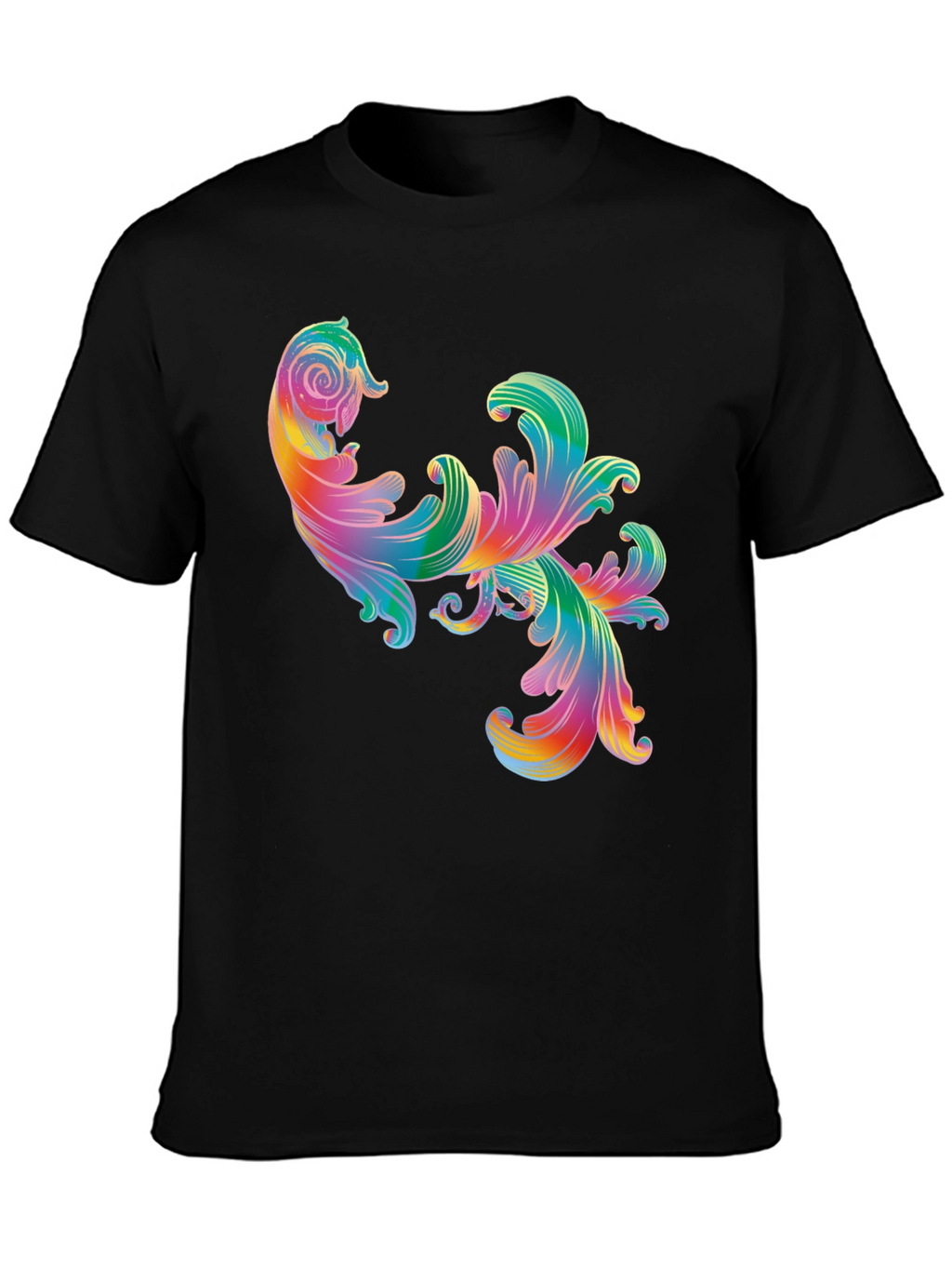 Rainbow Floral Swirl Graphic Tee