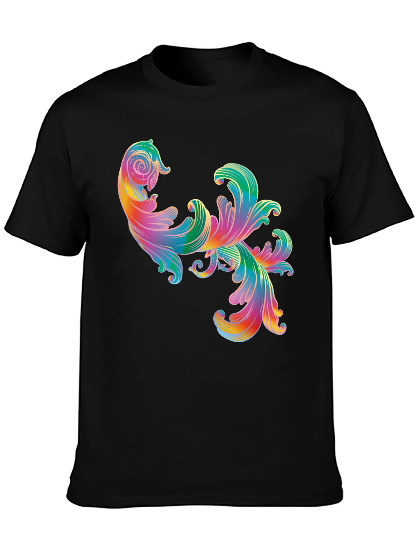 Rainbow Floral Swirl Graphic Tee