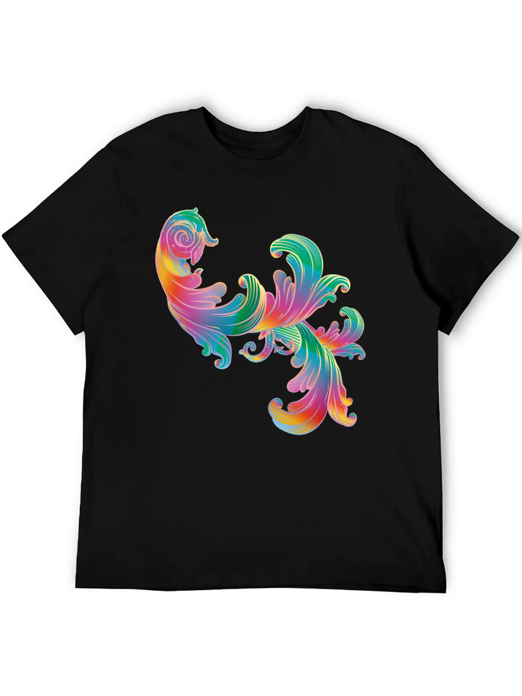 Rainbow Floral Swirl Graphic Tee