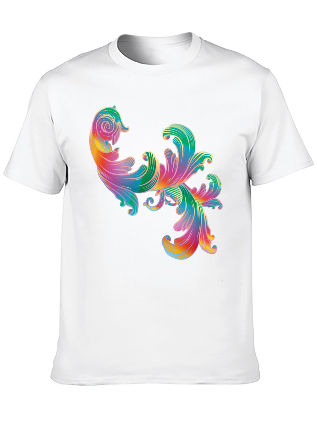 Rainbow Floral Swirl Graphic Tee