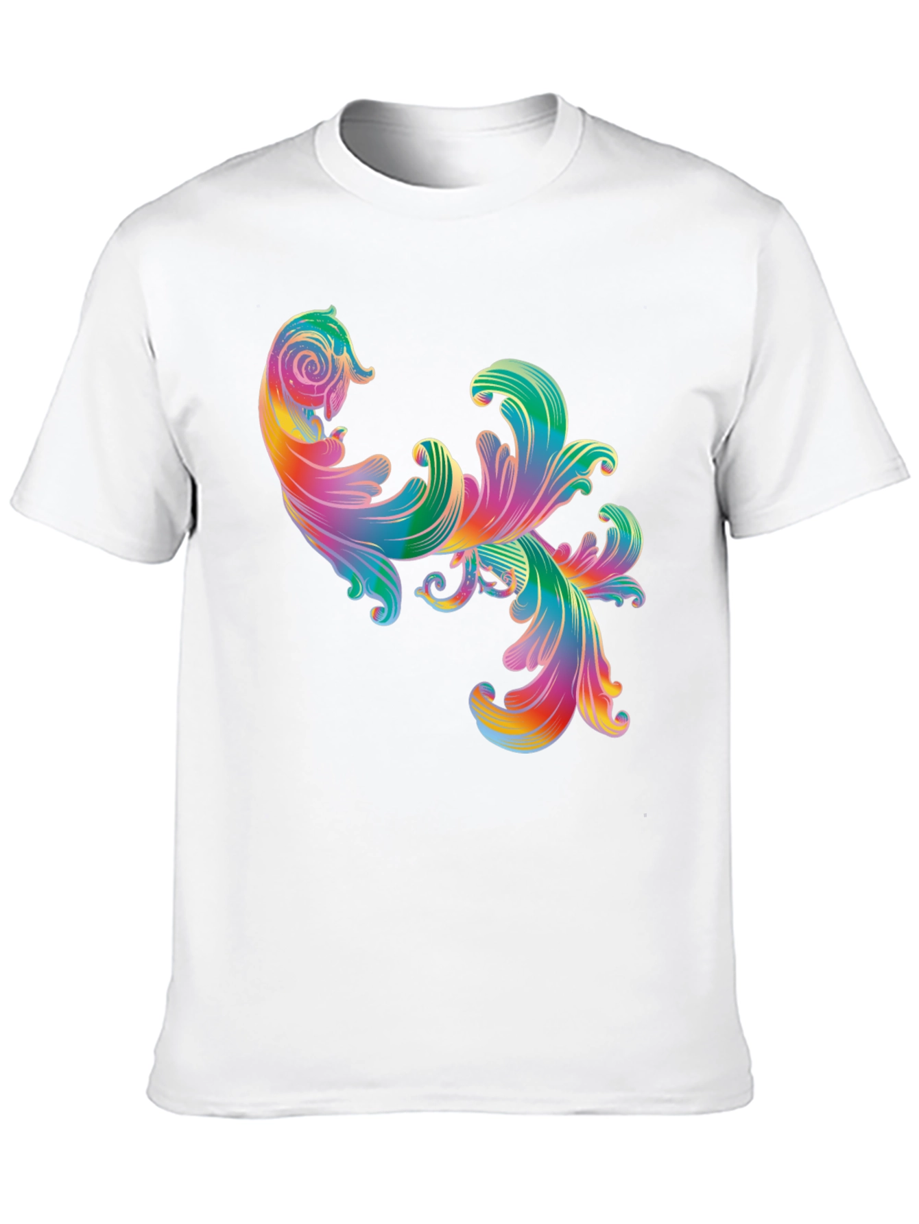 Rainbow Floral Swirl Graphic Tee