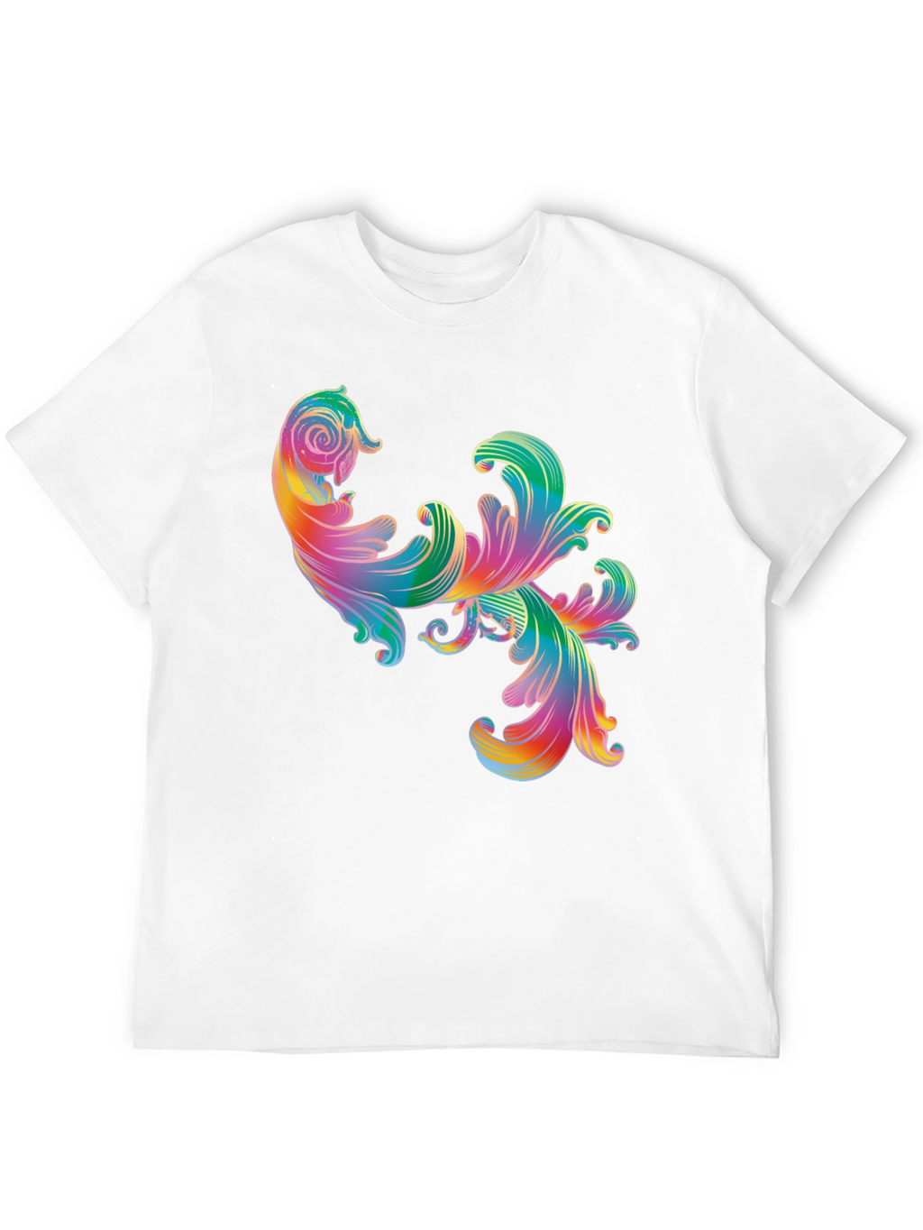 Rainbow Floral Swirl Graphic Tee