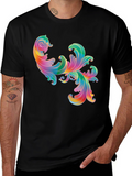 Rainbow Floral Swirl Graphic Tee