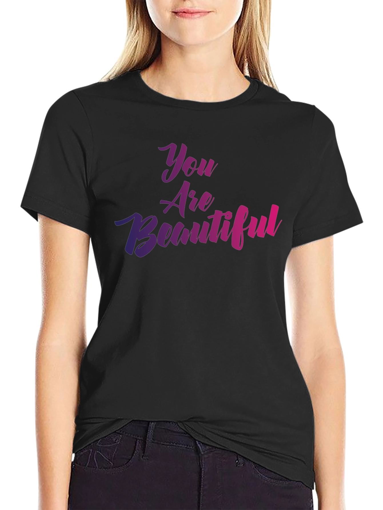 You Are Beautiful Graphic Tee - Trendy Short Sleeve T-Shirt