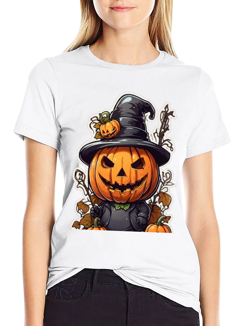 Halloween Pumpkin Cartoon Graphic T-Shirt
