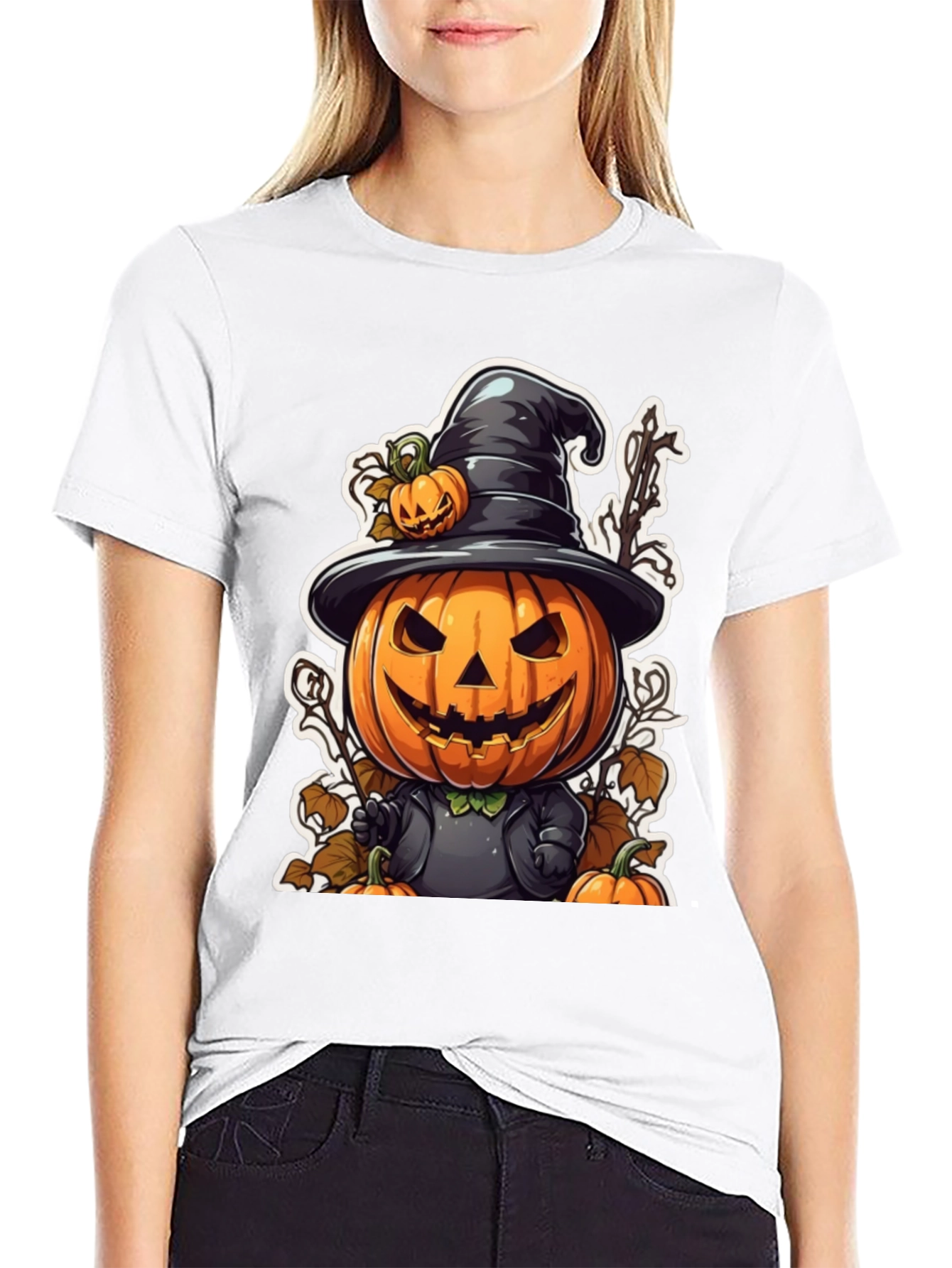 Halloween Pumpkin Cartoon Graphic T-Shirt