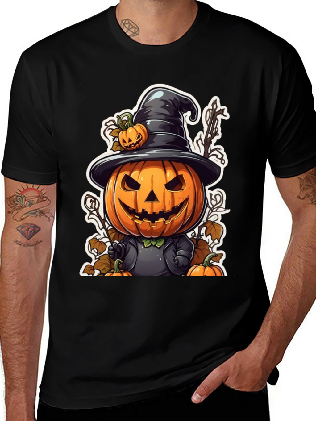 Halloween Pumpkin Cartoon Graphic T-Shirt