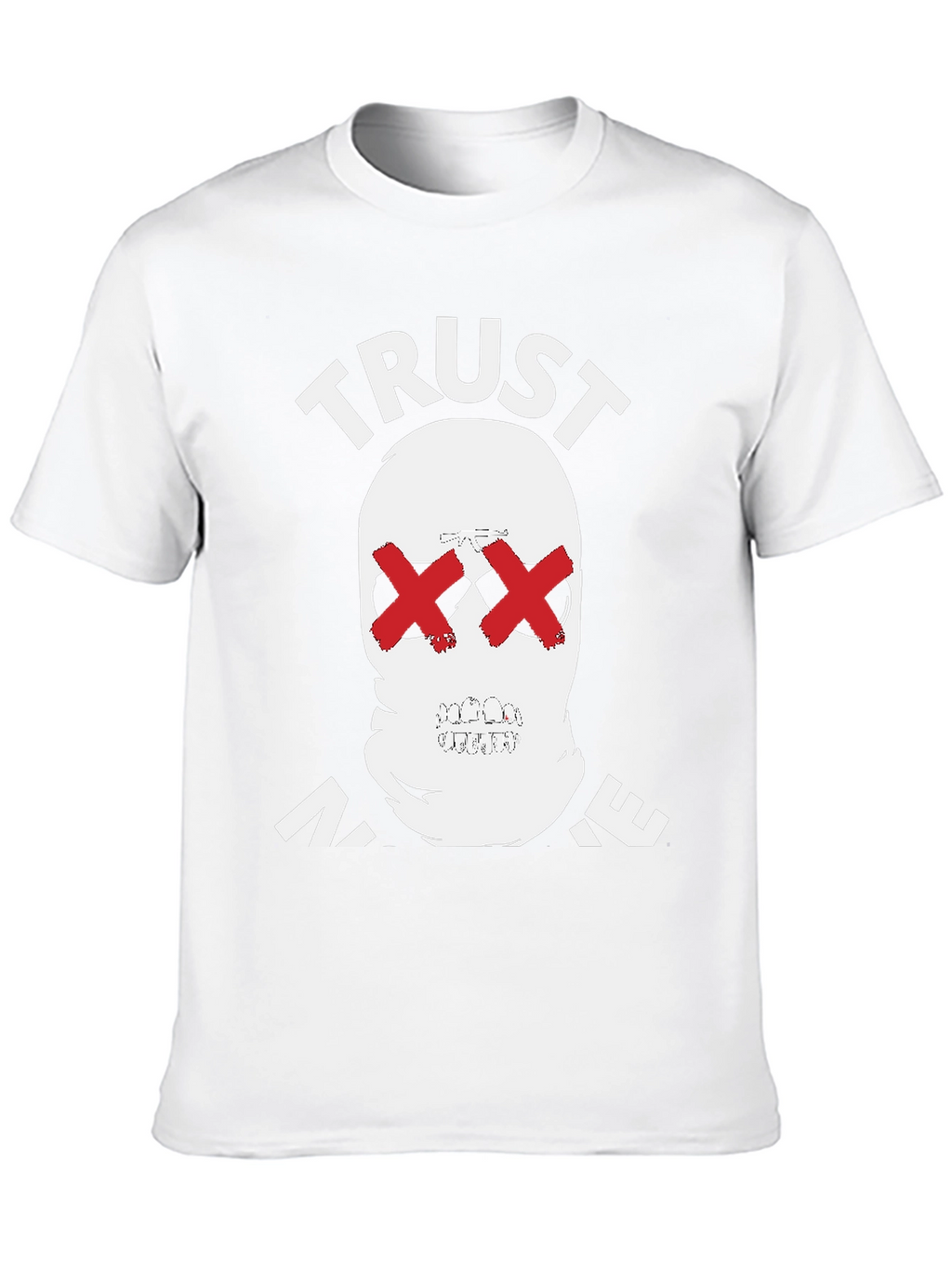 Trust No One Graphic Tee - Skull Red X