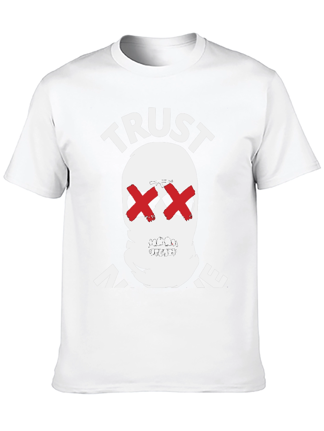 Trust No One Graphic Tee - Skull Red X