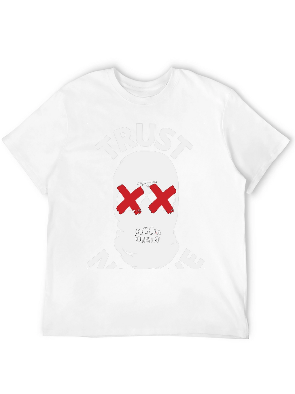 Trust No One Graphic Tee - Skull Red X