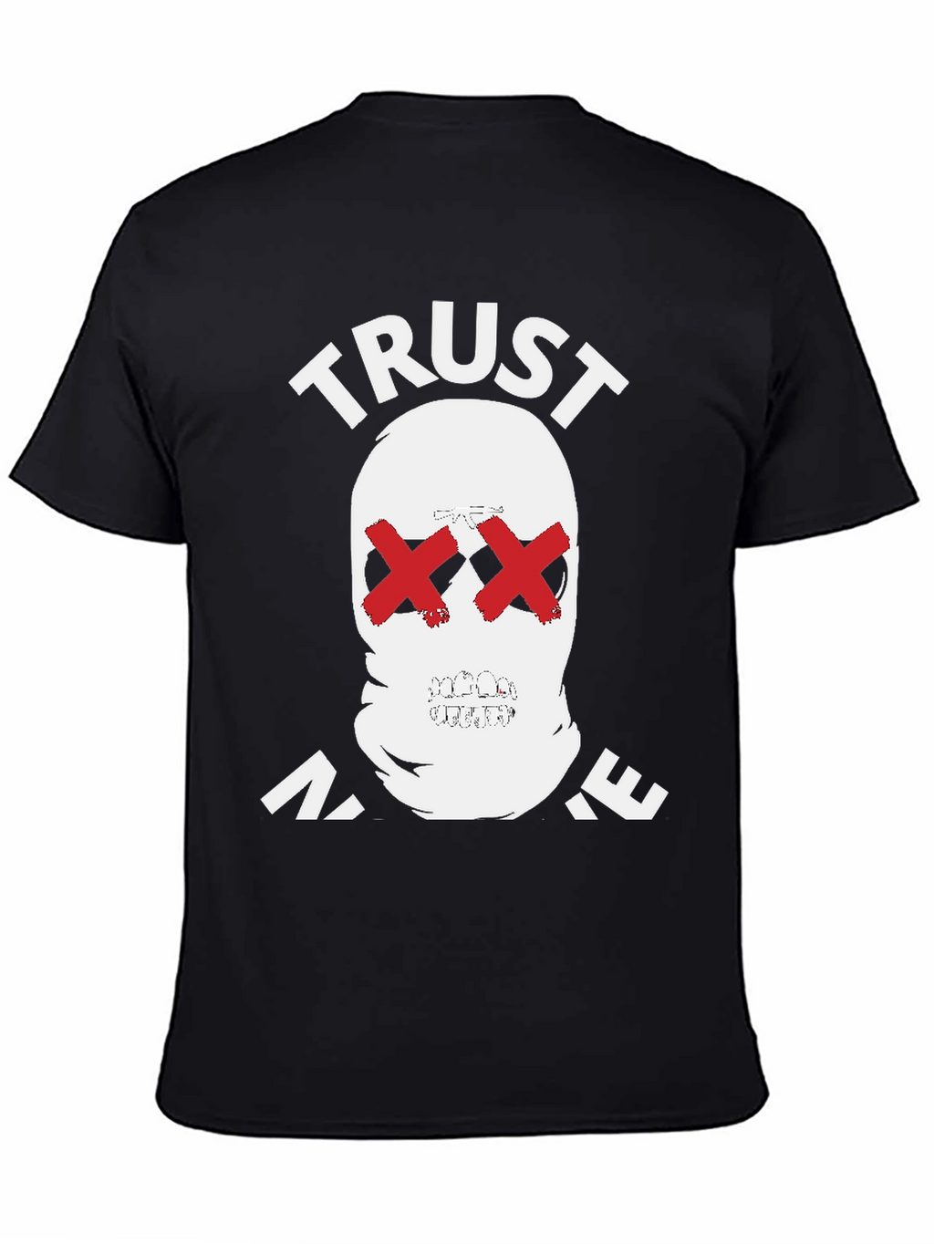 Trust No One Graphic Tee - Skull Red X