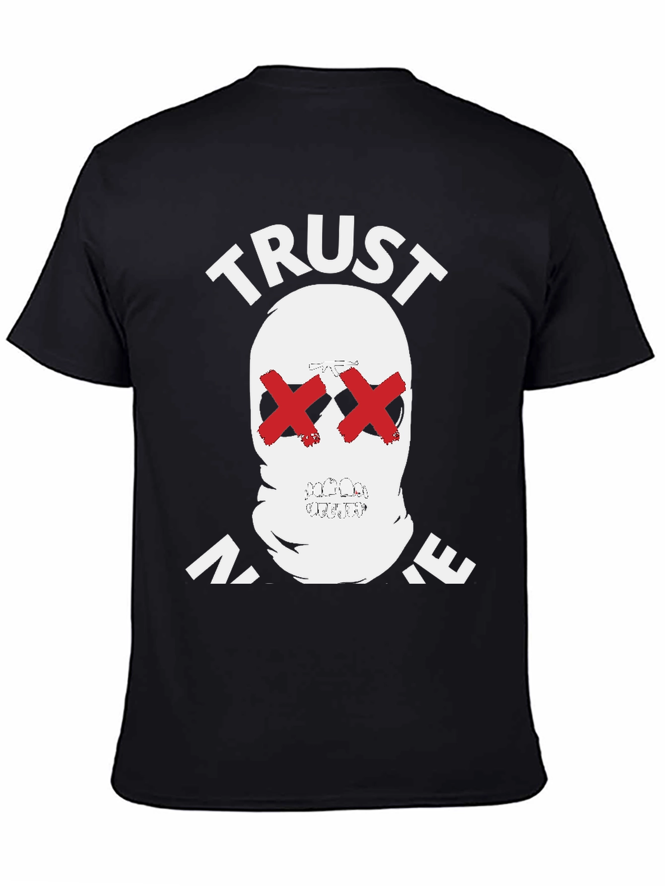Trust No One Graphic Tee - Skull Red X