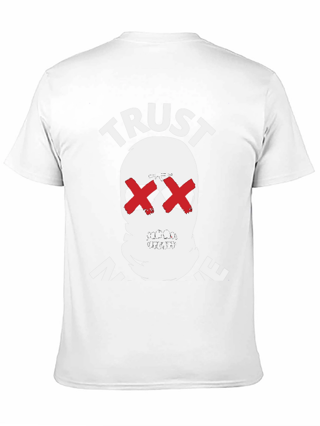 Trust No One Graphic Tee - Skull Red X