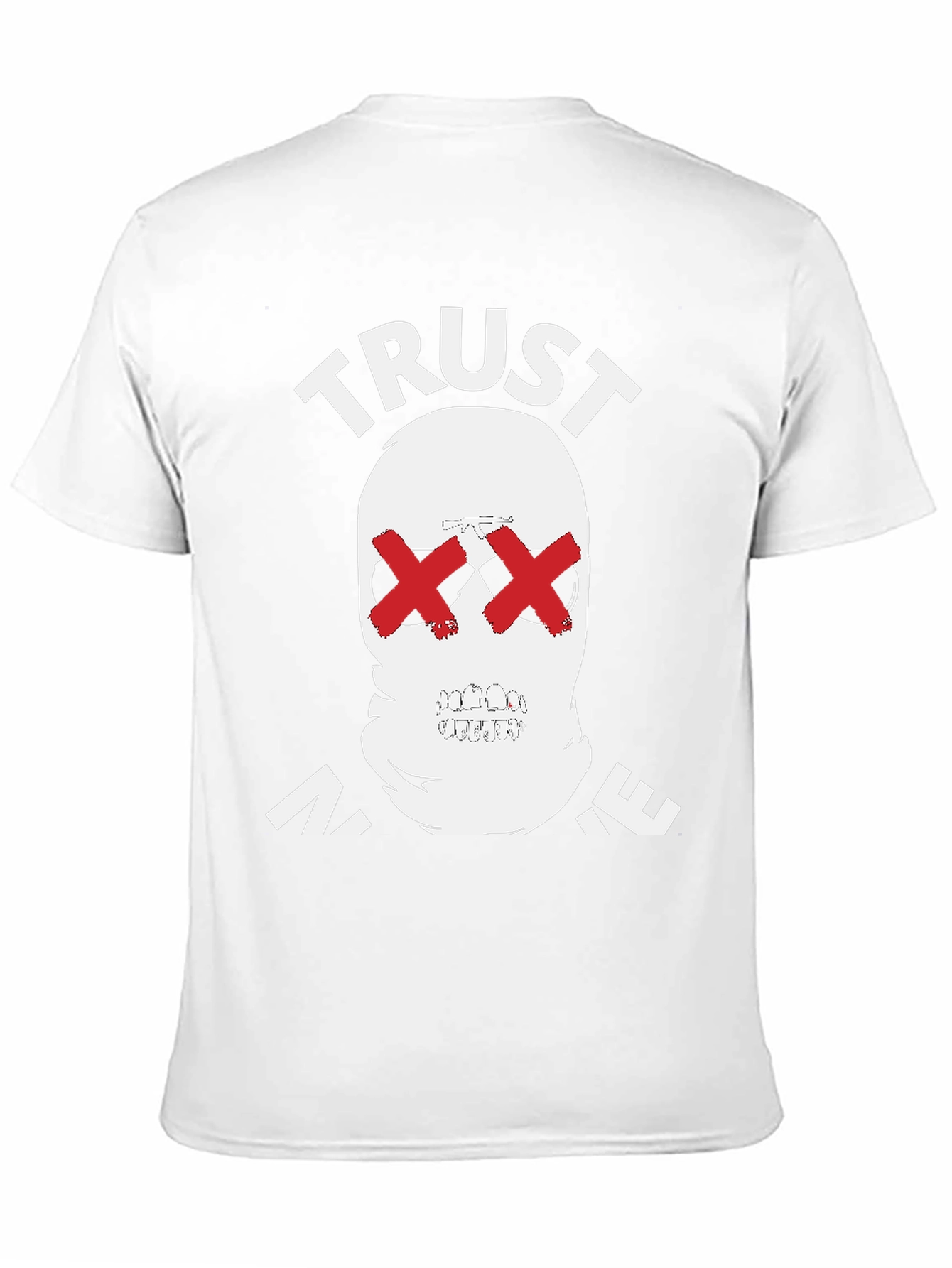 Trust No One Graphic Tee - Skull Red X