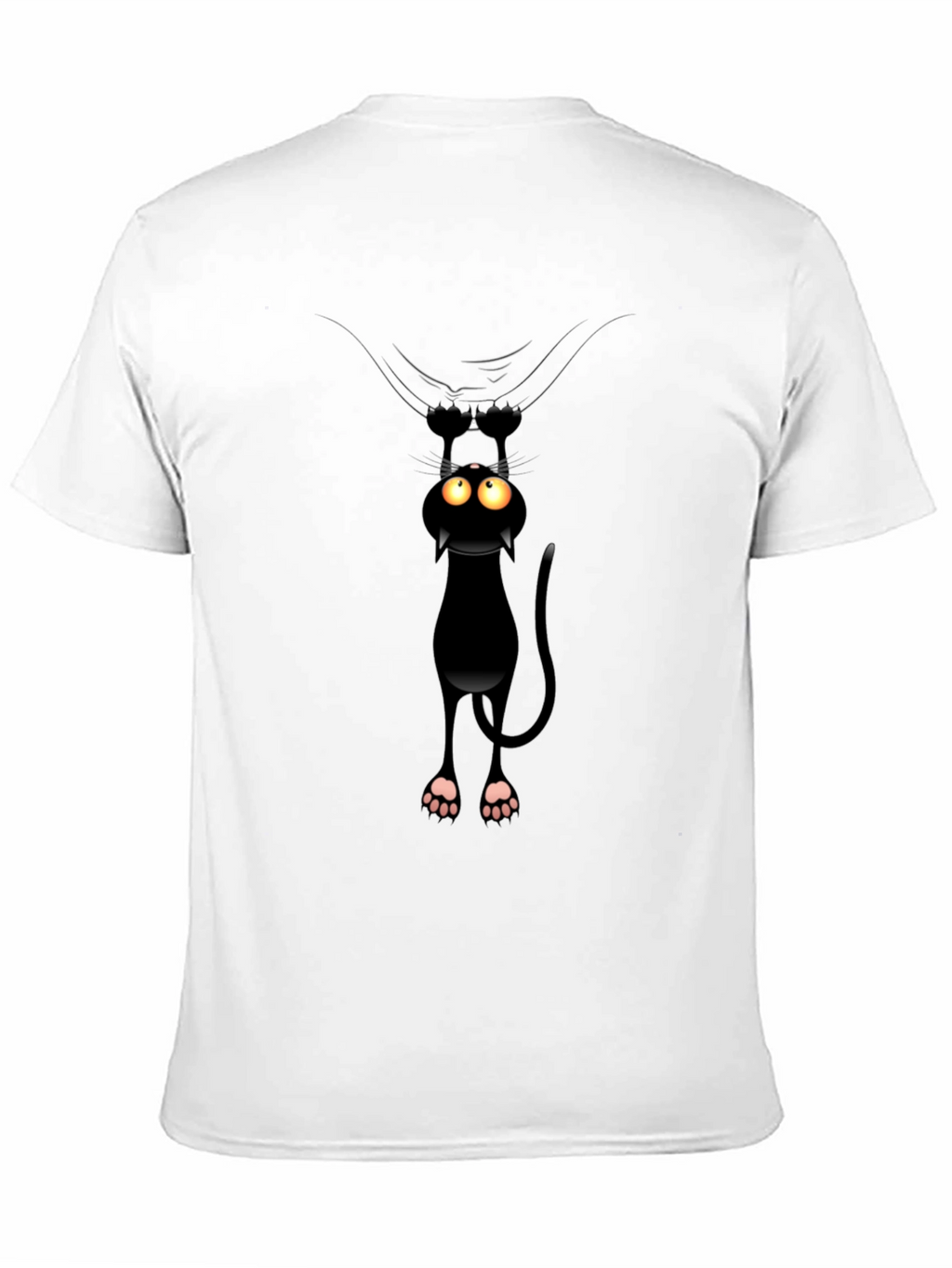Funny Cat Hanging T-Shirt - Black Cotton Tee