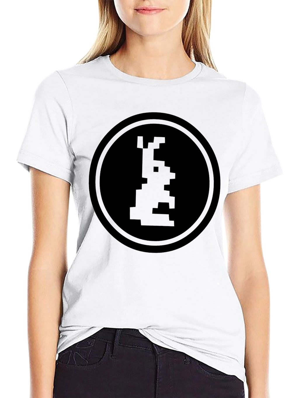 Retro Pixel Art Graphic T-Shirt - Black