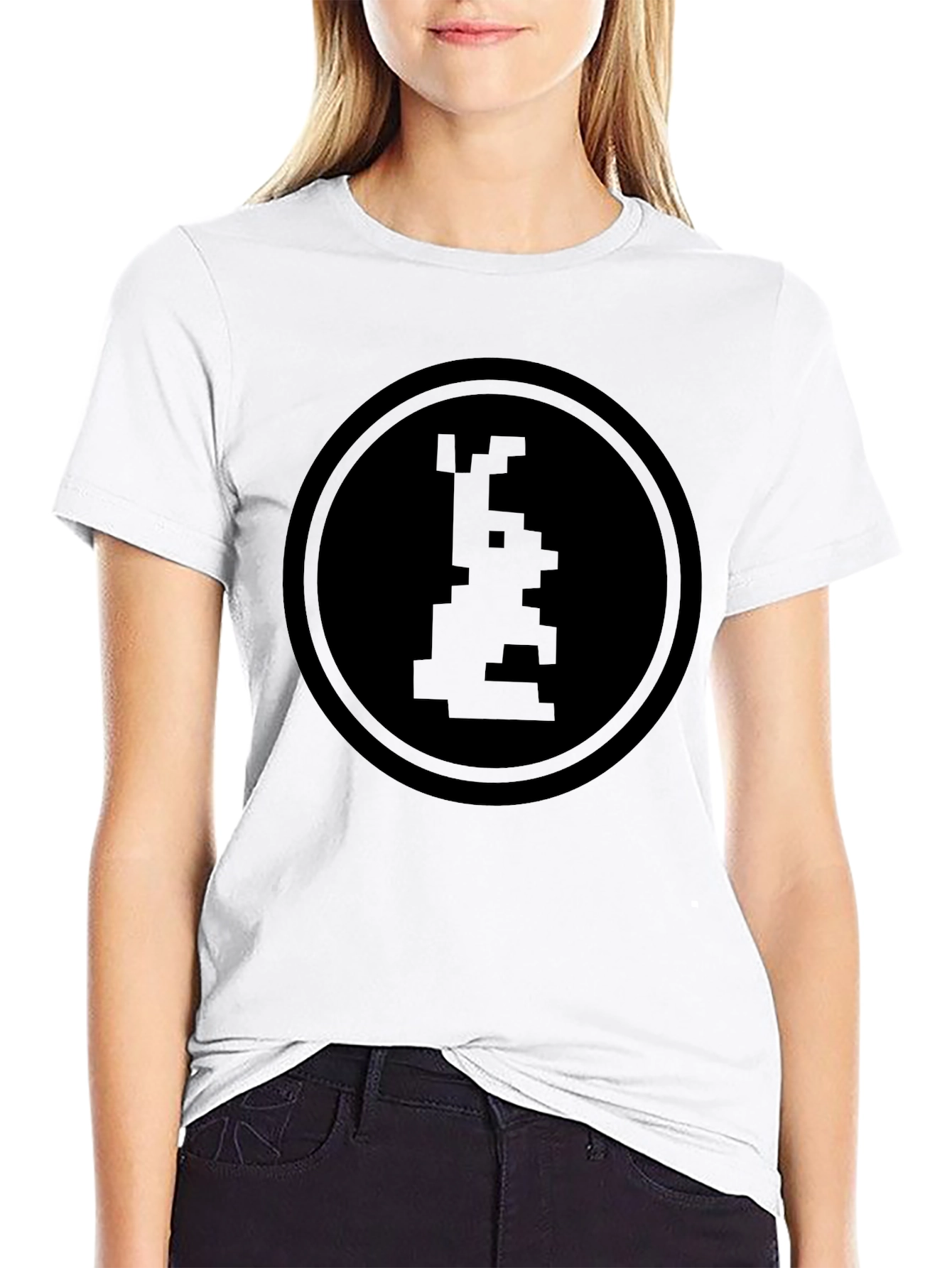 Retro Pixel Art Graphic T-Shirt - Black