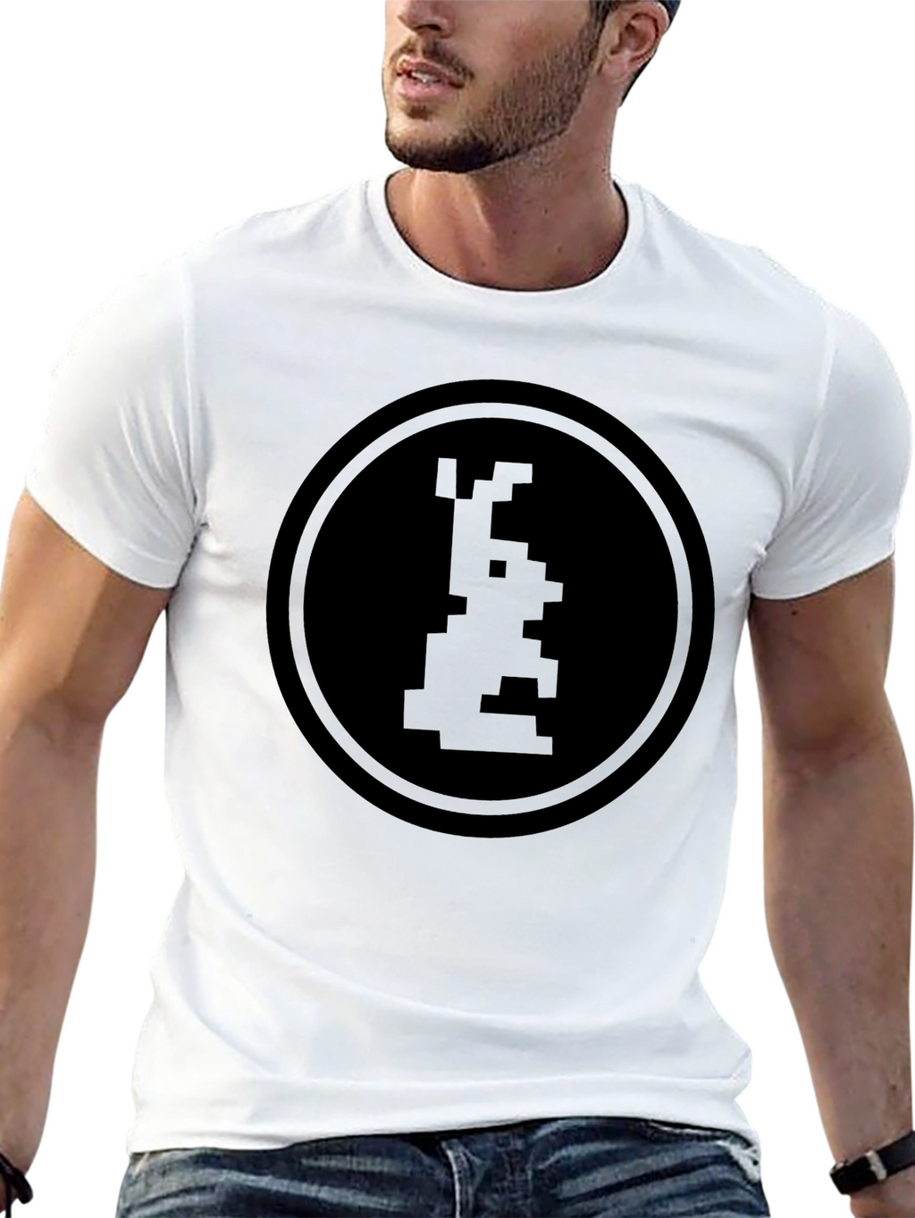 Retro Pixel Art Graphic T-Shirt - Black