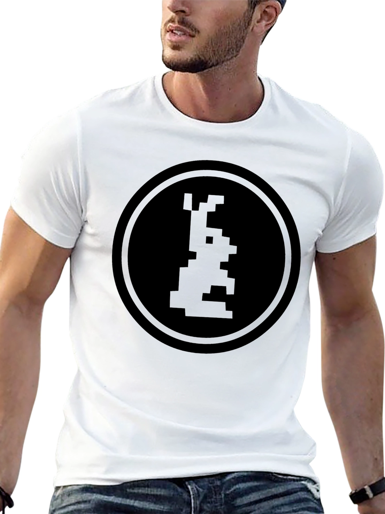 Retro Pixel Art Graphic T-Shirt - Black