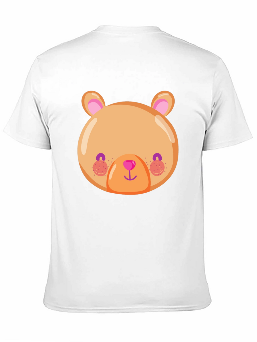 Cute Bear Face Graphic Tee - Soft Black T-Shirt