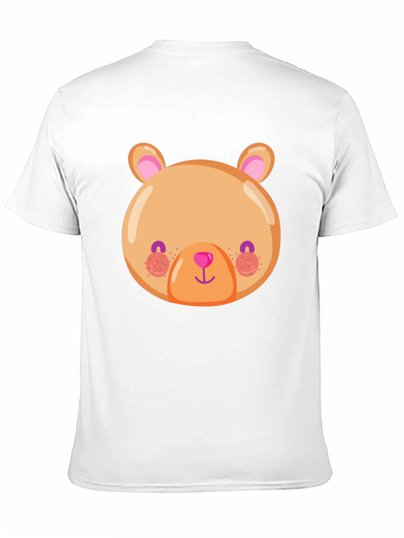 Cute Bear Face Graphic Tee - Soft Black T-Shirt