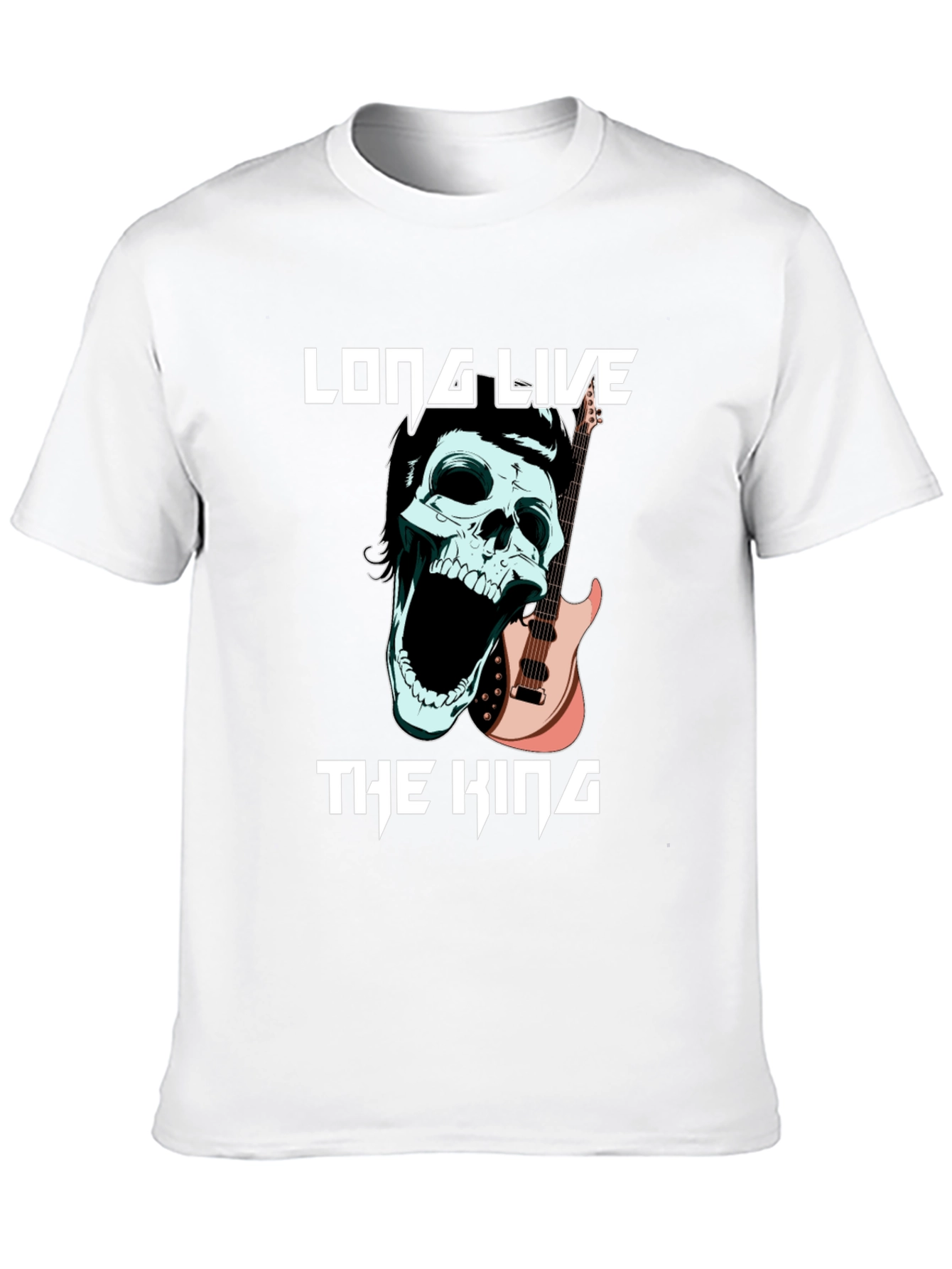 Long Live the King Skull Guitar T-Shirt