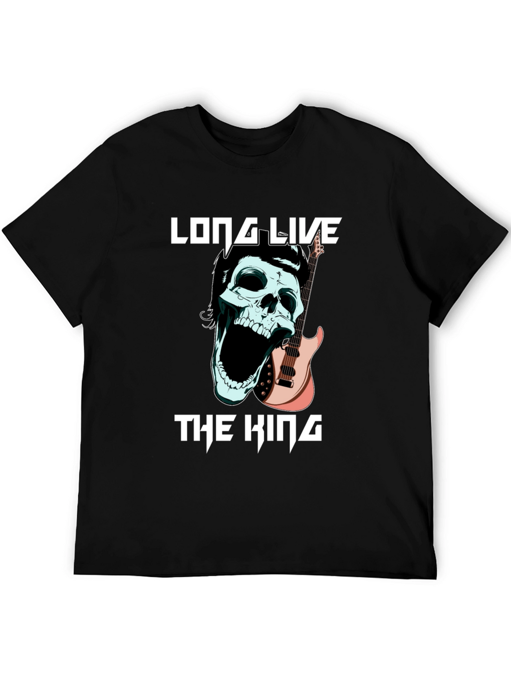 Long Live the King Skull Guitar T-Shirt