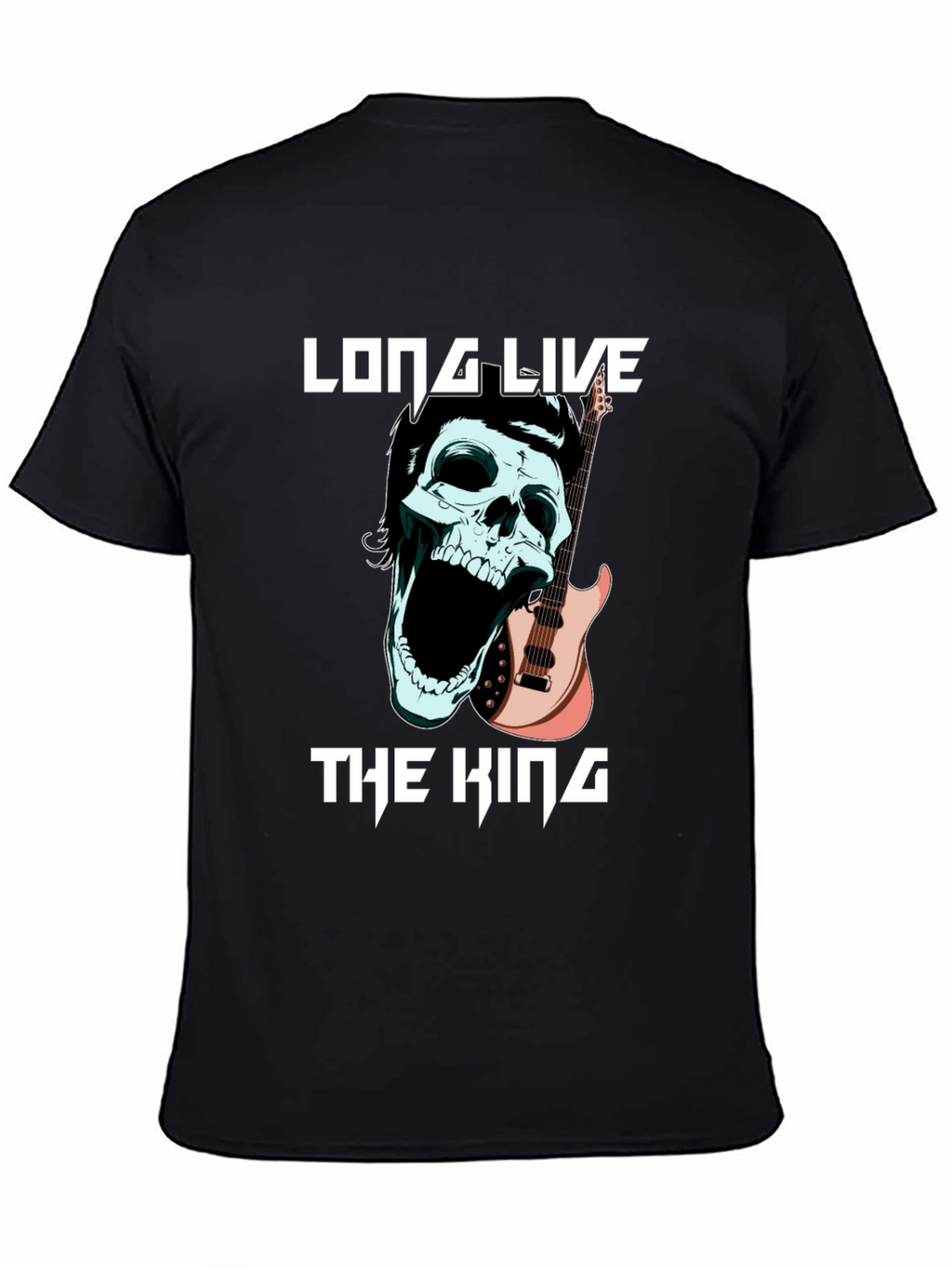Long Live the King Skull Guitar T-Shirt