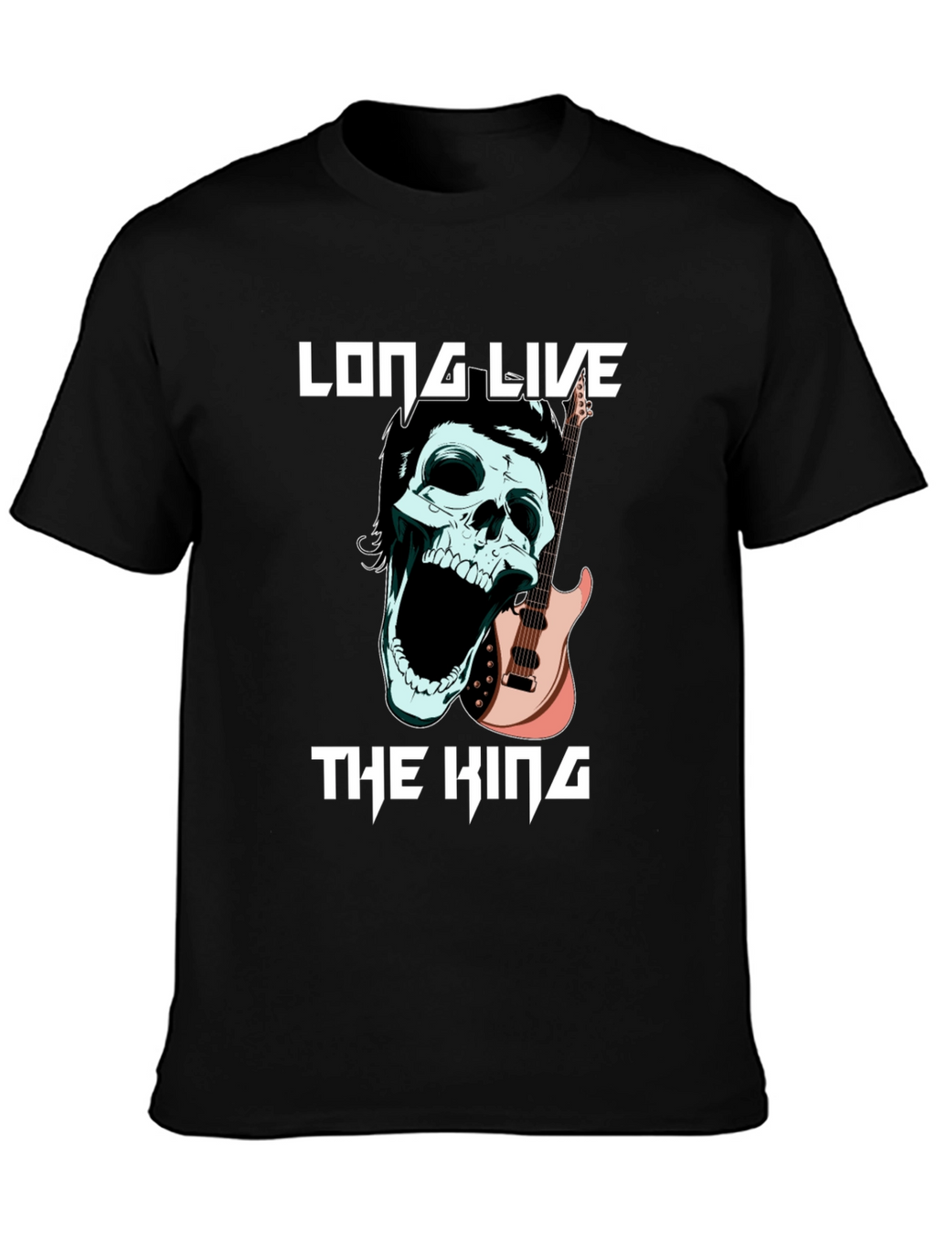 Long Live the King Skull Guitar T-Shirt