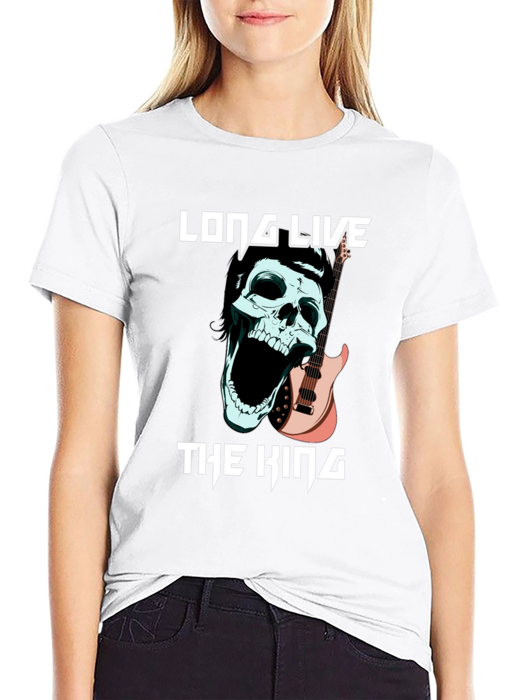 Long Live the King Skull Guitar T-Shirt