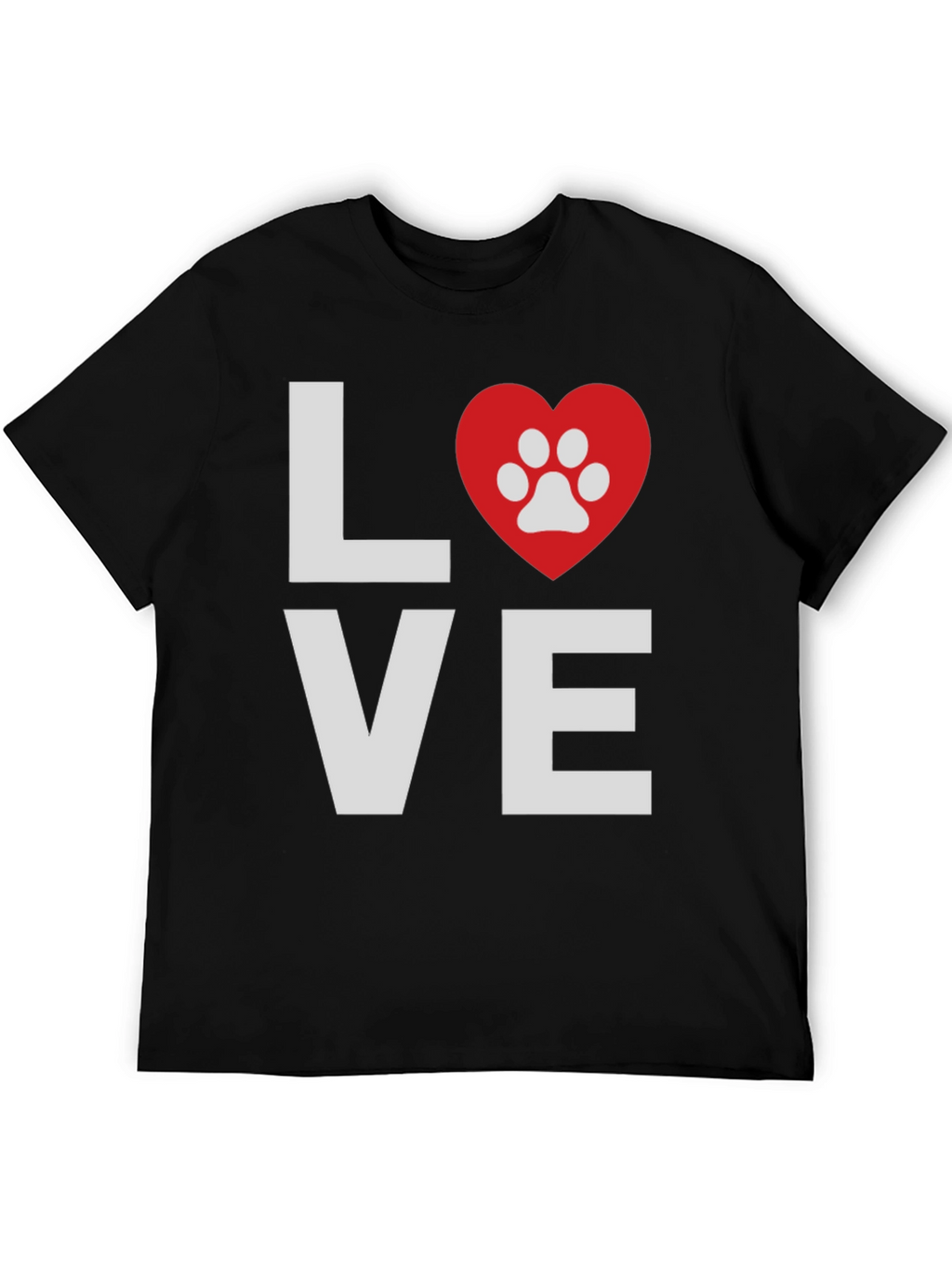 Love Paw Print Graphic T-Shirt - Casual Wear