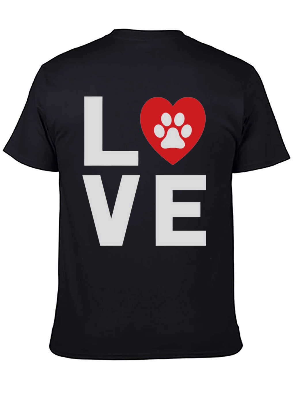 Love Paw Print Graphic T-Shirt - Casual Wear