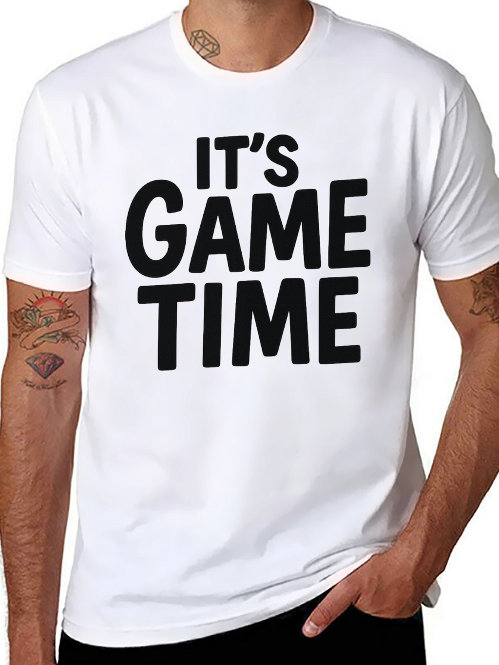 Its Game Time Black Graphic Tee