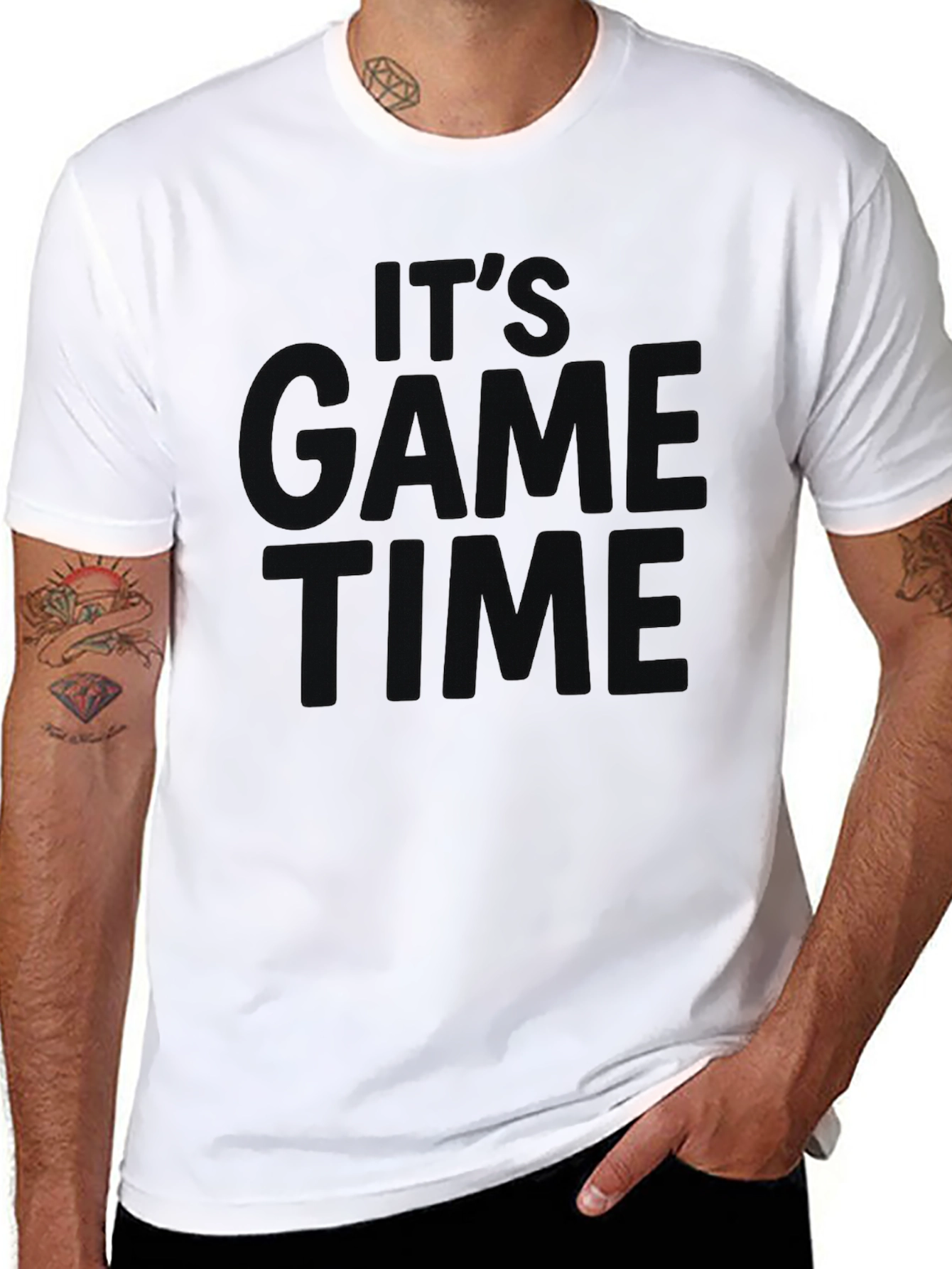 Its Game Time Black Graphic Tee