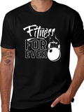 Fitness Forever Black Graphic T-Shirt